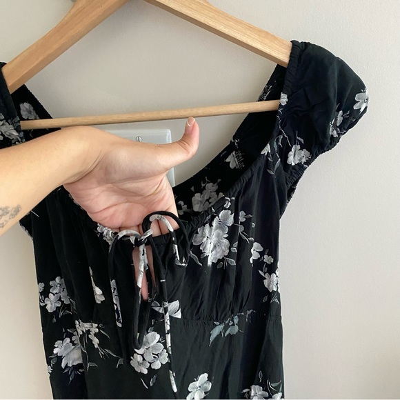 MOTEL ROCKS Black Floral Gaval Milkmaid Mini Dress - Picture 4 of 11